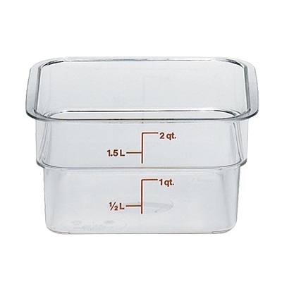 CM 2SFSCW 2 QUART CLEAR SQUARE CONTAINER    6EA/CS